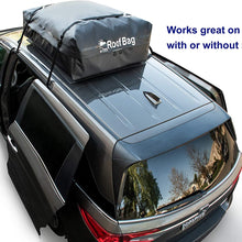 RoofBag Rooftop Cargo Carrier, Made in USA, 11 Cubic Feet. Waterproof Car Top Carriers for Cars with Racks or Without Racks Include Roof Protective Mat, Storage Bag and Straps