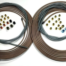 Complete Copper Nickel Brake Line Kit. 25 ft of 1/4 and 3/16 Rolls/Coils w Fittings /8 ft of 3/16" & 1/4" Armor