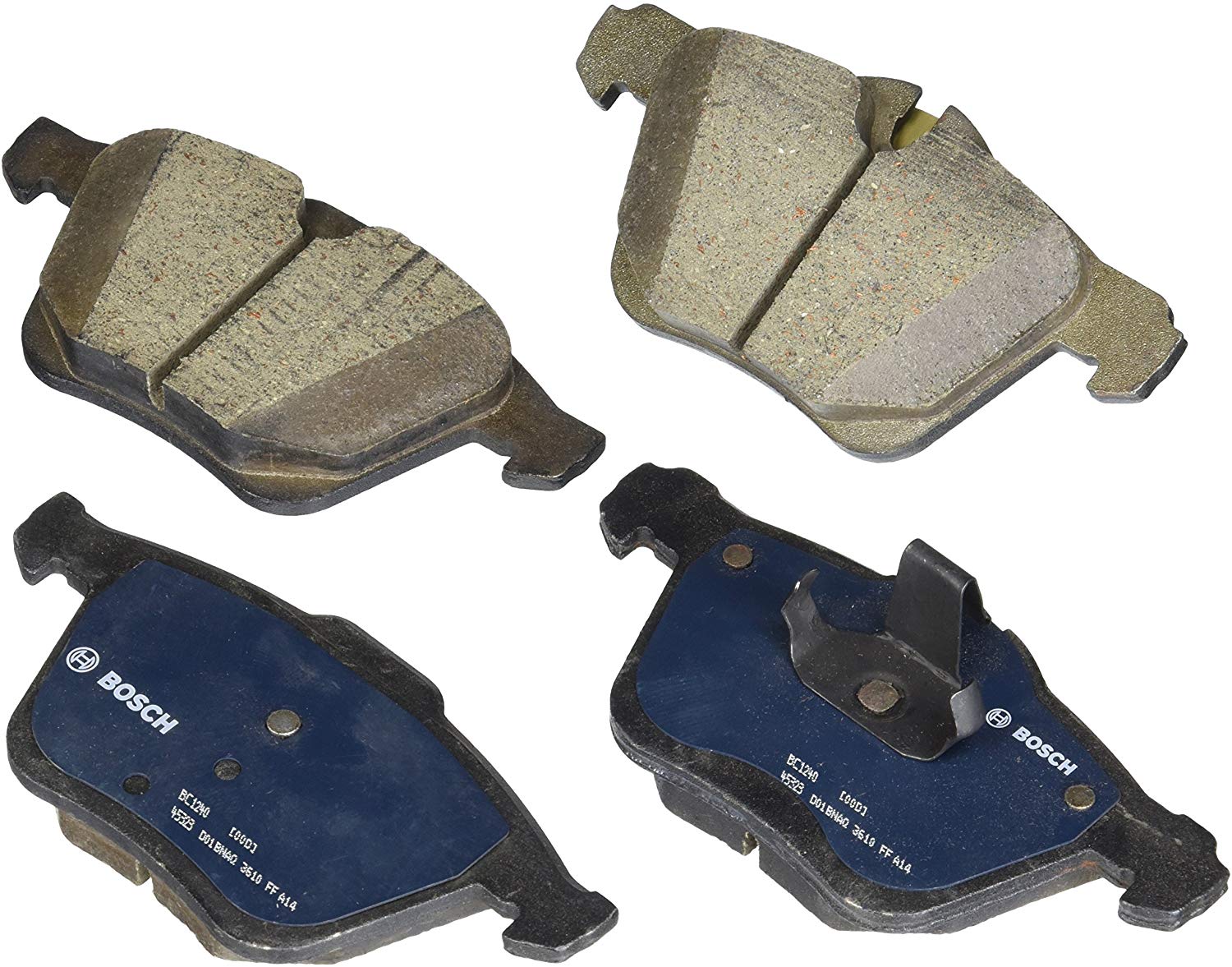 Bosch BC1240 QuietCast Premium Ceramic Disc Brake Pad Set For Jaguar: 2007-2008 S-Type, 2006-2009 Super V8, 2009-2015 XF, 2010-2015 XJ, 2005-2009 XJR, 2012-2014 XK, 2007-2009 XKR; Front