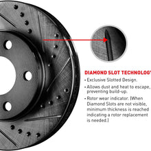 For 2014-2017 Nissan Juke Rear Black Drill Slot Brake Rotors Kit + Ceramic Brake Pads