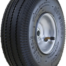 Marathon 4.10/3.50-4" Pneumatic (Air Filled) Hand Truck / All Purpose Utility Tire on Wheel, 2.25" Offset Hub, 5/8" Bearings