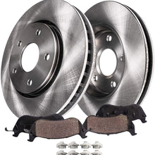 Detroit Axle - Front Brake Rotor Set & Brake Pads w/Clips Hardware Kit Premium GRADE for 2006-2012 Ford Fusion - [06-12 Lincoln MKZ, Zephyr] - 2006-2013 Mazda 6 NO MazdaSpeed - [06-11 Milan]