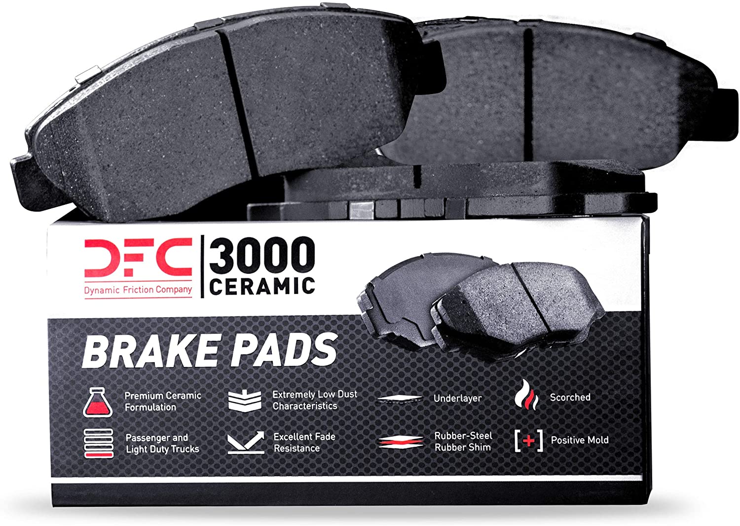 Rear Set Dynamic Friction Company 3000 Ceramic Brake Pads 1310-1965-00