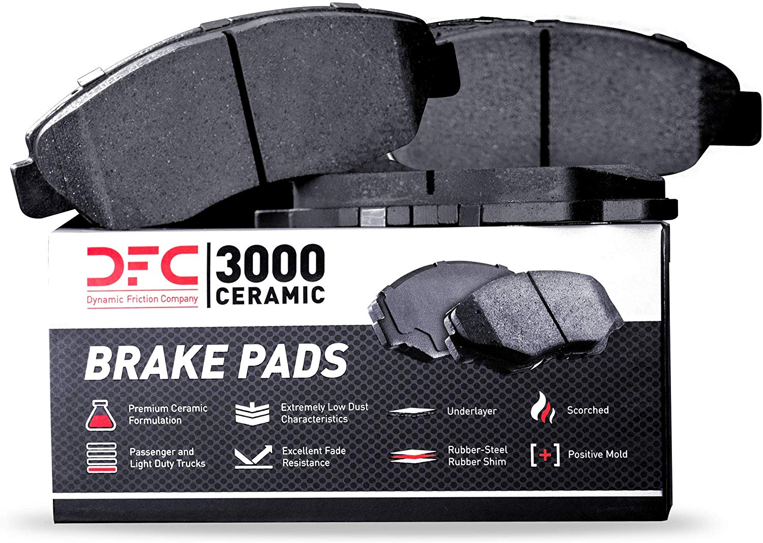 Front Set Dynamic Friction Company 3000 Ceramic Brake Pads 1310-1164-00