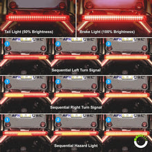 8" Red + Amber LED Motorcycle Turn Signal & Brake Tail Light Strip [IP67 Waterproof] [Dual Row] [RED Tail & Brake] [Amber Sequential Turn Signals] Flexible Tail Light Strip for Motorcycle Trailer ATV