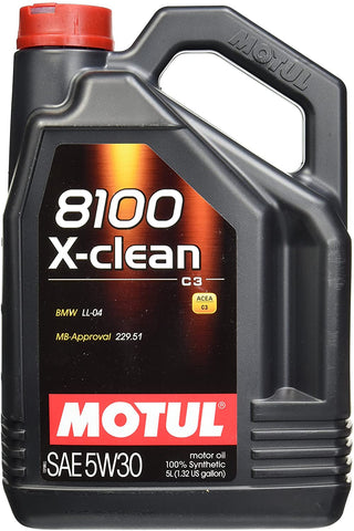 Motul (2020) 8100 X-Clean 5W-30 Synthetic Engine Oil, 5 Liter