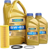 Blau J1A5084-F Motor Oil Change Kit - Compatible with 2009-15 Audi A6 w/ 6 Cylinder 3.0T Engine - 5w40