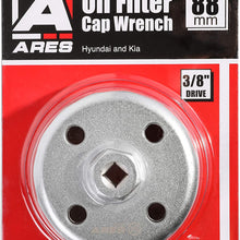 ARES 56041 – Adjustable 3-Jaw Oil Filter Wrench – 2 1/2-Inch to 4 Inch (63mm to 101mm) Capacity – Use with 3/8 or 1/2-Inch Drive Ratchets or 7/8-Inch Wrenches – Carbon Steel Construction