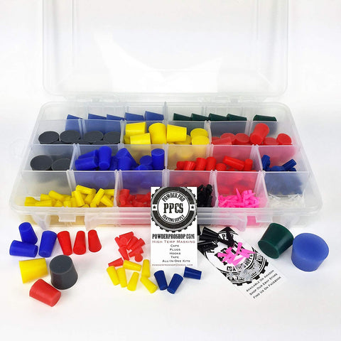 502 Piece Professional Plug Kit - Ultra High Temp Silicone Rubber Tapered Plugs - Powder Coating Custom Painting Supplies