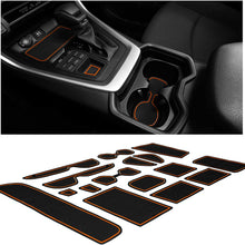 CupHolderHero for Toyota RAV4 2019-2020 Custom Liner Accessories – Premium Cup Holder, Console, and Door Pocket Inserts 13-pc Set (Orange Trim)