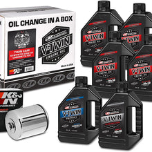 Maxima Racing Oils 90-119016C Chrome 90-119016C Twin Cam Synthetic 20W-50 Chrome Filter Complete Oil Change Kit, 6 Quart, 1 Pack