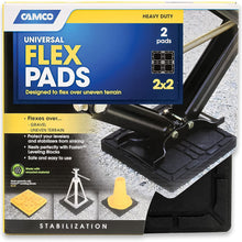 Camco 44601 Universal Leveling Block Flex Pads - Prevent Jacks and Stabilizers from Sinking Into Soft Ground - Measure 8.5" x 17" - 2-pack