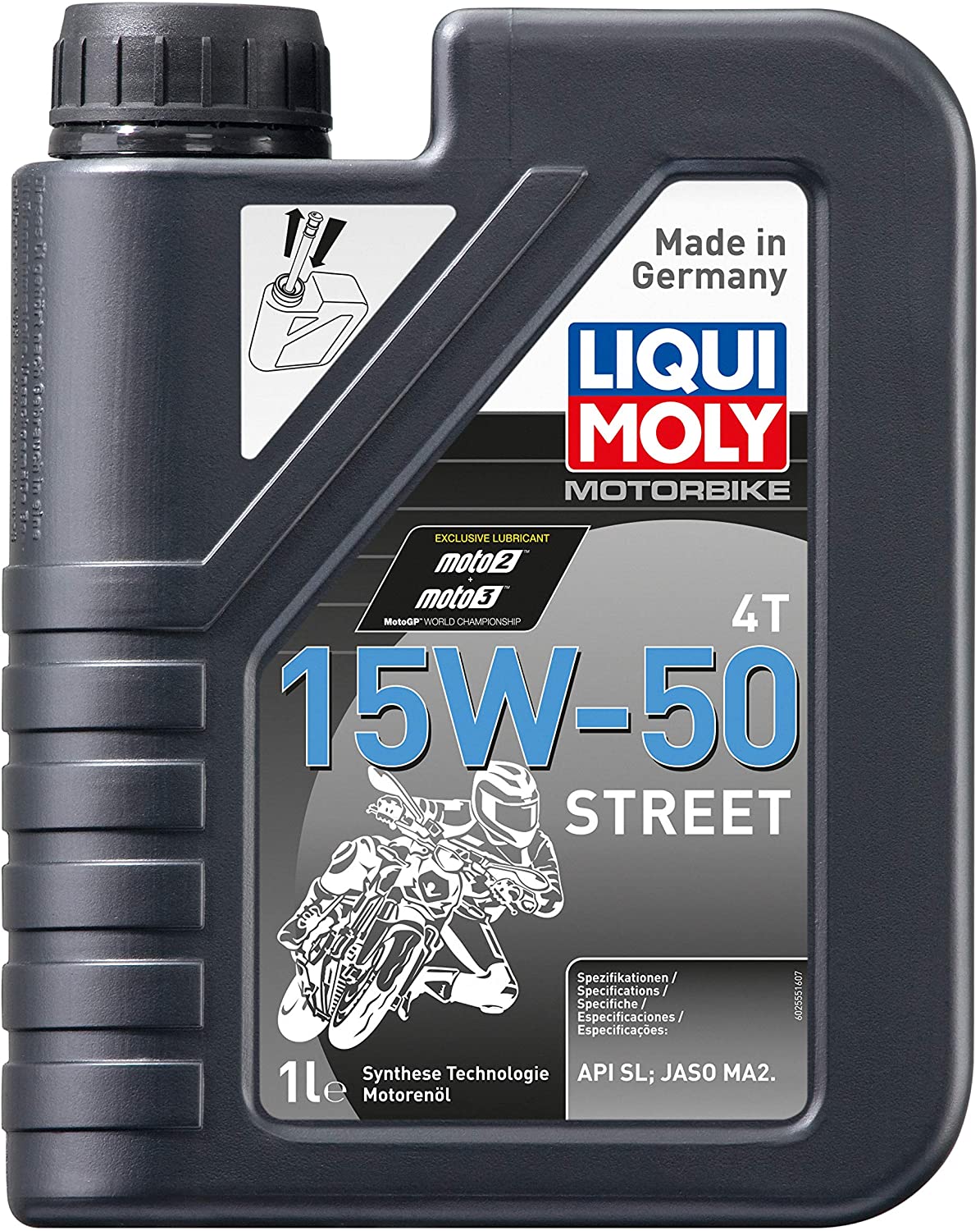 Liqui Moly 20060 Motorbike 4T 15W-50 Street Engine Oil - 4 Liter