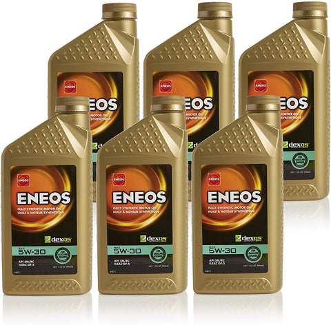 Eneos 5W-30 Fully Synthetic Motor Oil, 1 Quart (Pack of 6)