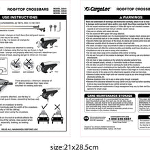 CargoLoc 2-Piece 52" Aluminum Roof Top Cross Bar Set – Fits Maximum 46” Span Across Existing Raised Side Rails with Gap – Features Keyed Locking Mechanism, Silver