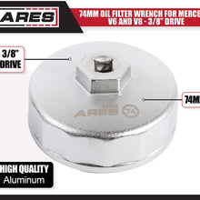 ARES 56041 – Adjustable 3-Jaw Oil Filter Wrench – 2 1/2-Inch to 4 Inch (63mm to 101mm) Capacity – Use with 3/8 or 1/2-Inch Drive Ratchets or 7/8-Inch Wrenches – Carbon Steel Construction