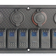 BANDC 8 Gang Rocker Switch Panel & Power Socket/Cigarette Socket/USB Socket/Voltmeter