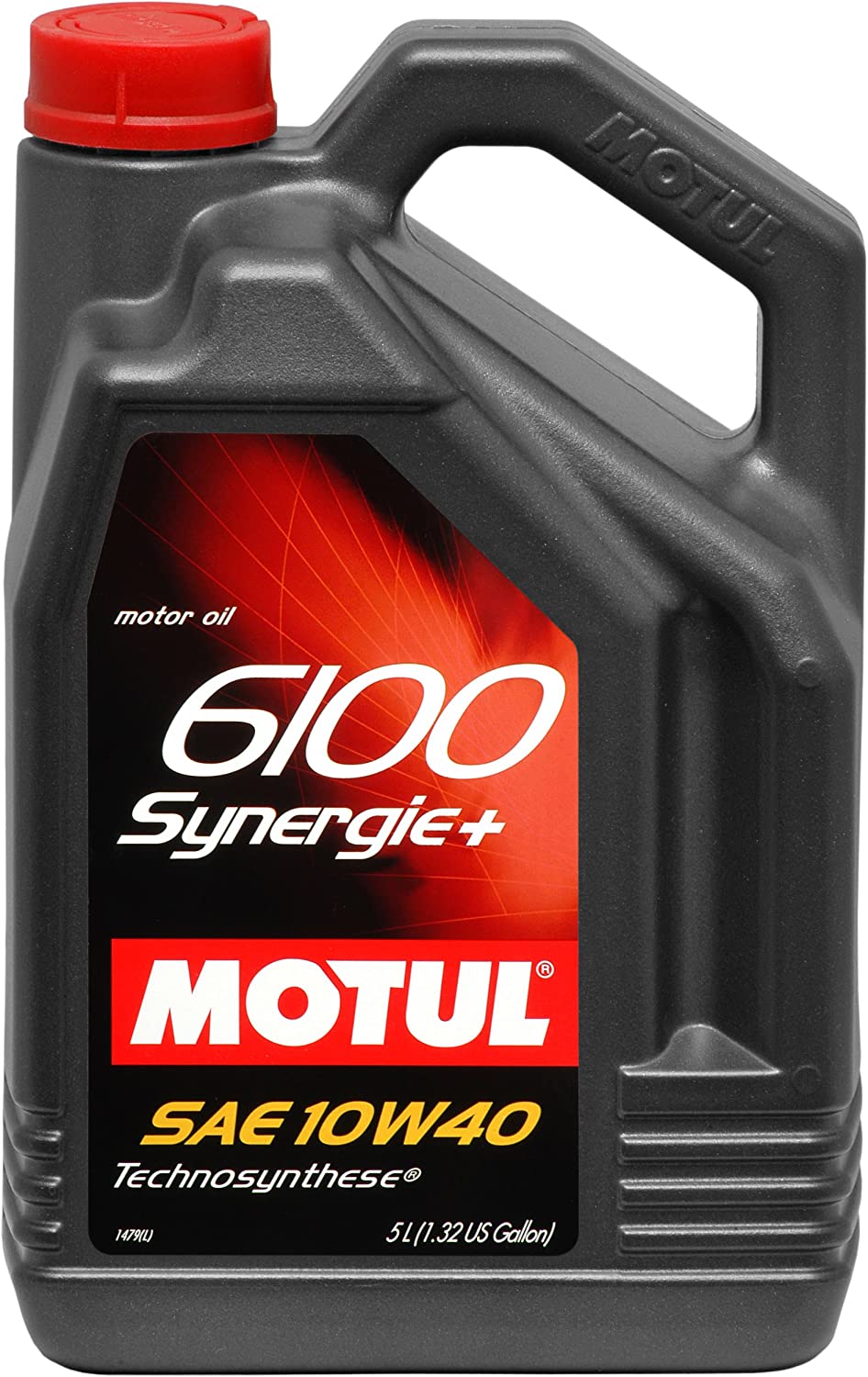 Motul 839451 6100 Synergie+ 10W-40 Technosynthese Gasoline and Diesel Engine Oil - 5 Liter Jug