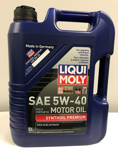 Liqui Moly (2041-4PK Premium 5W-40 Synthetic Motor Oil - 5 Liter, (Pack of 4)
