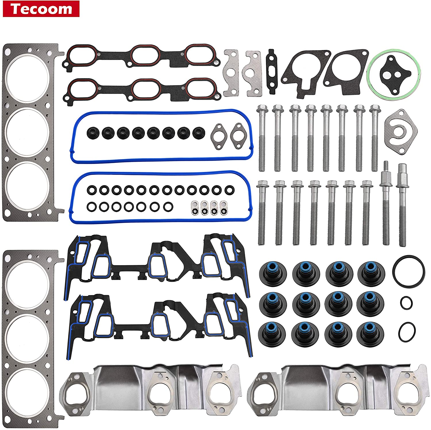 Tecoom HS9071PT Cylinder Head Gasket Set w/Bolts Compatible with 05-09 Chevrolet Malibu Impala Buick Pontiac Grand Prix 3.4L Engine