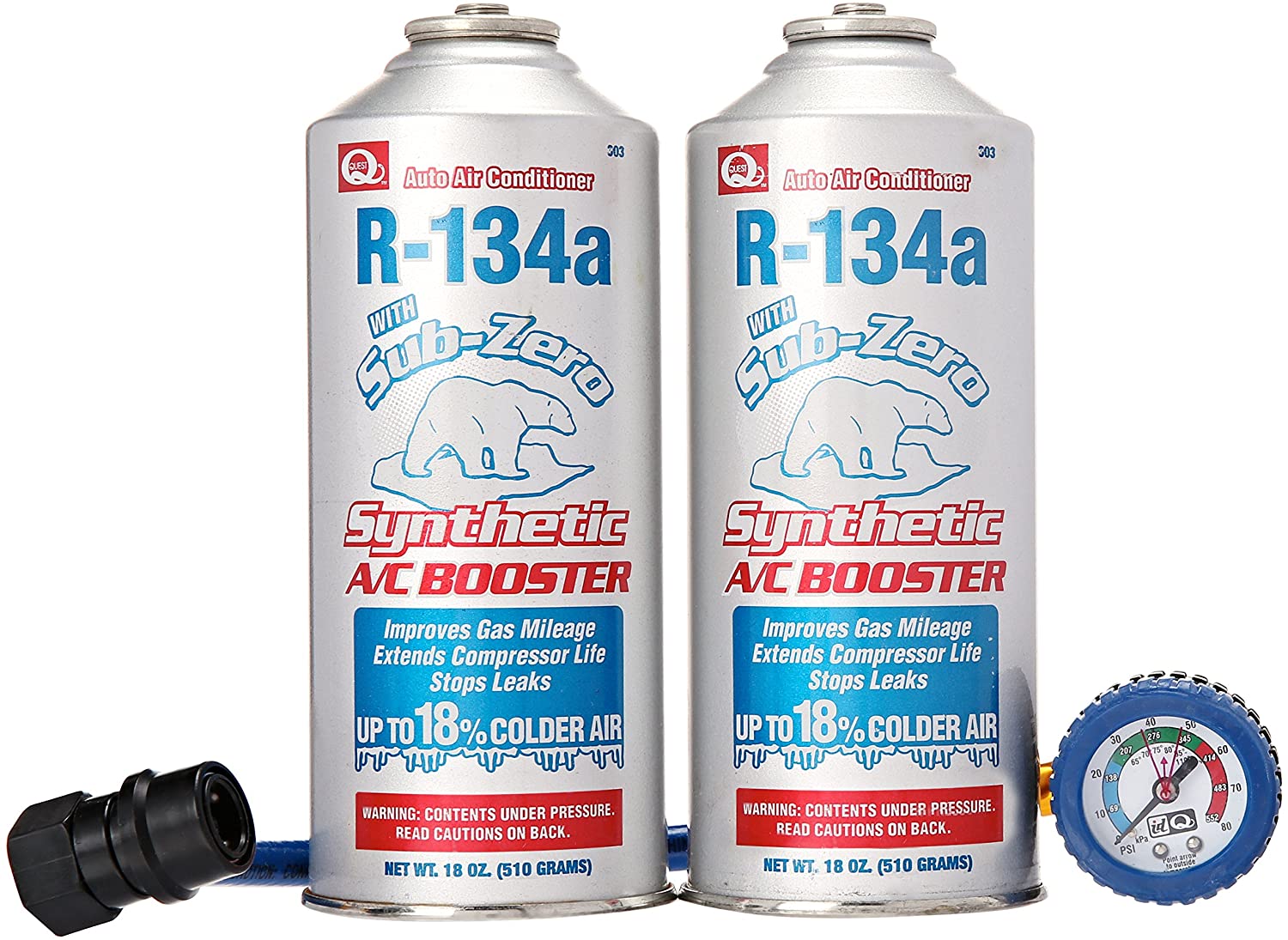 InterDynamics Sub-Zero R-134a ReChill Kit Synthetic A/C Booster (2 x 17 oz.)