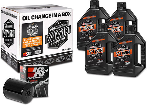Maxima Racing Oils Black 90-069014B Quick Evo-Sportster Mineral 20W-50 Filter Engine Oil Change Kit, 128. Fluid_Ounces