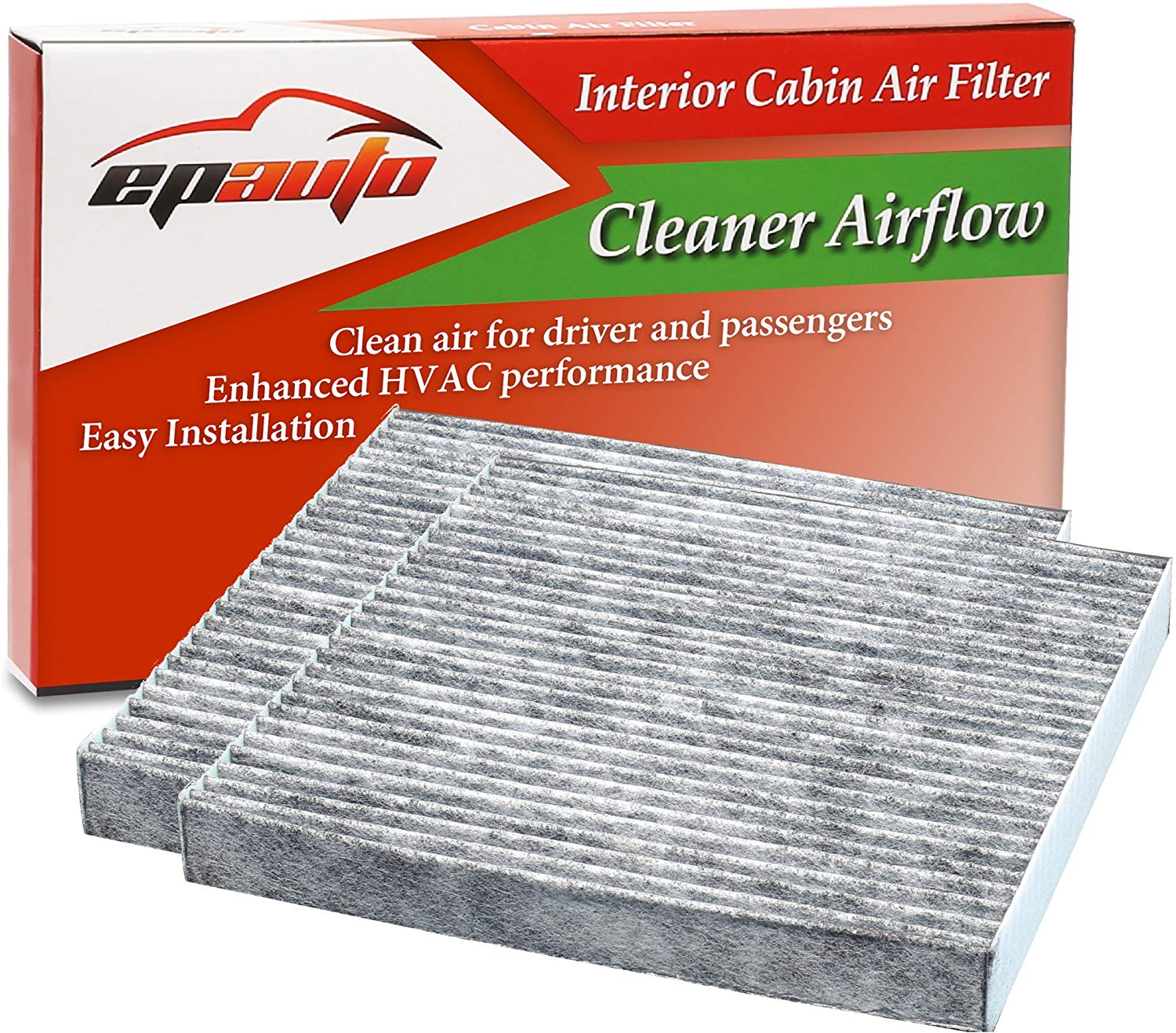 2 Pack - EPAuto CP134 (CF10134) Replacement for Honda & Acura Premium Cabin Air Filter includes Activated Carbon