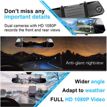 AVISIGHT Backup Camera 7'' Mirror Dash Camera | Touch Screen 1080P Rearview Dual Lens with Waterproof Rear Camera