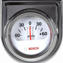 Actron SP0F000058 Bosch Style Line 2" Ammeter Gauge (White Dial Face, Chrome Bezel)