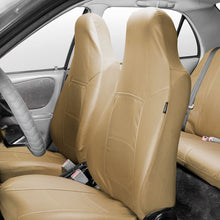 TLH Royal Leather Seat Covers Front Set, Airbag Compatible, Beige Black Color-Universal Fit for Cars, Auto, Trucks, SUV