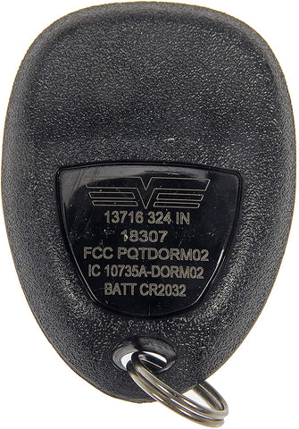 Dorman 13716 Keyless Entry Transmitter for Select Models, Black