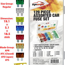 120 Pieces - EPAuto Assorted Car Truck Standard Blade Fuse Set (5/7.5/10 / 15/20 / 25/30 AMP)