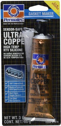 12 Pack Permatex 81878 Ultra Copper Maximum Temperature RTV Silicone Gasket Maker - 3 oz Tube (101BR)