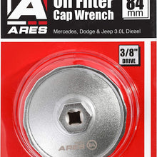 ARES 56041 – Adjustable 3-Jaw Oil Filter Wrench – 2 1/2-Inch to 4 Inch (63mm to 101mm) Capacity – Use with 3/8 or 1/2-Inch Drive Ratchets or 7/8-Inch Wrenches – Carbon Steel Construction