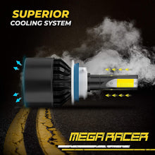 Mega Racer H11/H8/H16 Fog Light LED Headlight Bulbs, 3 Changeable Colors for Fog Light Replacement Bulb (6000K Diamond White, 3000K Golden Yellow, 4300K Warm White), 50W 8000 Lumen COB IP68, Pack of 2