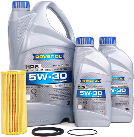 Blau J1A5083-H Motor Oil Change Kit - Compatible with 2010-17 Audi S5 w/ 6 Cylinder 3.0T Engine - 5w30