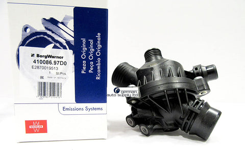 BMW Engine Coolant Thermostat + Housing + Sensor Wahler OEM 410086.97D