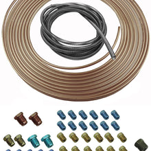 Copper Nickel Brake Line Tubing Kit 3/16 OD 25 Foot Coil Roll Fittings Spring 47 (L-5-4 + L-3-2 + L-3-7)