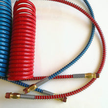 Trackon Parts 15' Coiled Air Brake Hoses with 12" & 40" Leads, Red & Blue Set, 11-340 Direct Replacement, for Semi Truck Tractor Trailer