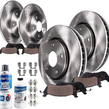 Detroit Axle BK91003408 Front (262mm) & Rear (260mm) Brake Rotors w/Ceramic Pads and Brake Fluid Cleaner - 4 Wheel Disc Models - See Fitment
