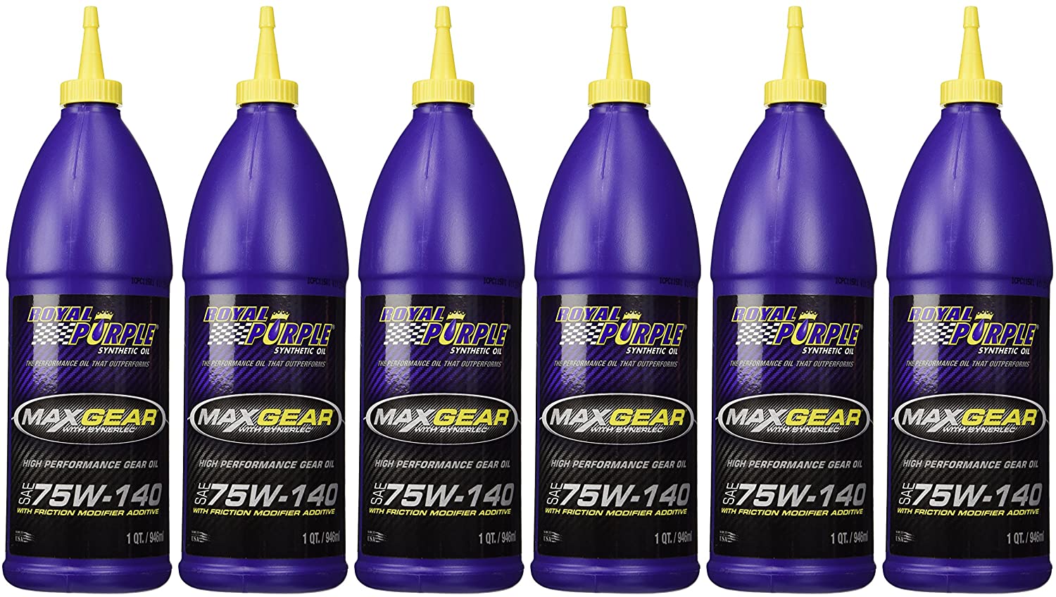 Royal Purple 01301 Max-Gear Synthetic Gear Lube Oil 75W140 Pack of 6 Quarts