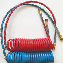 Trackon Parts 15' Coiled Air Brake Hoses with 12" & 40" Leads, Red & Blue Set, 11-340 Direct Replacement, for Semi Truck Tractor Trailer