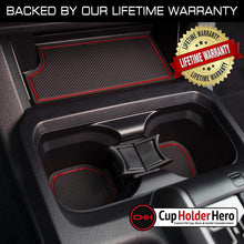 CupHolderHero for Toyota Tacoma Accessories 2016-2020 Premium Custom Interior Non-Slip Anti Dust Cup Holder Inserts, Center Console Liner Mats, Door Pocket Liners 19-pc Set (Double Cab) (Red Trim)