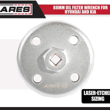ARES 56041 – Adjustable 3-Jaw Oil Filter Wrench – 2 1/2-Inch to 4 Inch (63mm to 101mm) Capacity – Use with 3/8 or 1/2-Inch Drive Ratchets or 7/8-Inch Wrenches – Carbon Steel Construction
