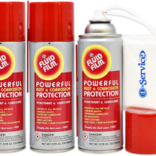 Fluid Film 11.75 oz. Spray 3-Pak, Spray can Extension Wand, Bonus Number 1 in Service Wallet Size Tissue Pack