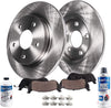 Detroit Axle - Pair (2) Rear Disc Brake Kit Rotors w/Ceramic Pads w/Hardware & Brake Kit Cleaner & Fluid for 2006-2010 Chevy Impala - [2006-2007 Chevy Monte Carlo] - 2008-2009 Buick LaCrosse V8