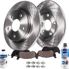 Detroit Axle - Pair (2) Rear Disc Brake Kit Rotors w/Ceramic Pads w/Hardware & Brake Kit Cleaner & Fluid for 2011 2012 2013 2014 2015 2016 Hyundai Elantra - [13-14 Elantra Coupe] - 13-16 Elantra GT