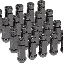 Dorman 712-345A Wheel Nut M12-1.50 Racing Style for Select Models, Black (Pack of 20)