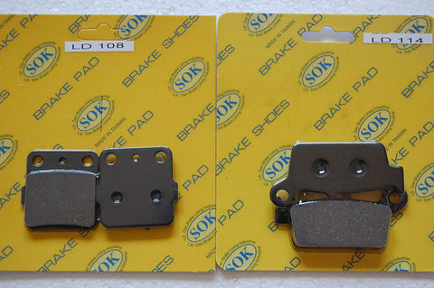 FRONT&REAR BRAKE PADS for HONDA 2000-2013 CR80 CR80R CR80RB, 2003-2014 CR85 CR85R CR85RB (LD108 LD114)