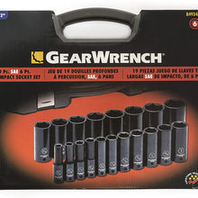 GEARWRENCH 10 Pc. 1/2" Drive 6 Point Deep Universal Impact SAE Socket Set - 84943N, Black